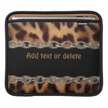 Verkettete Leopardillusion fügen Text ipad Hülse h iPad Sleeve