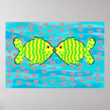 Verliebte Fische Plakatdruck
