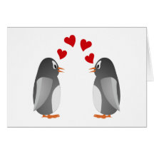 verliebte Pinguine penguins love Grußkarten