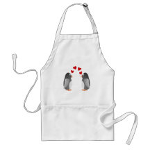 verliebte Pinguine penguins love Schürze