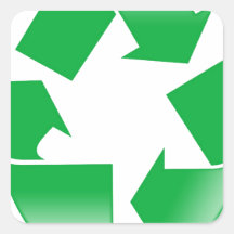 Verringern Sie Wiederverwendung recyceln Quadrataufkleber