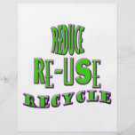 Verringern Sie Wiederverwendung recyceln Individuelle Flyer