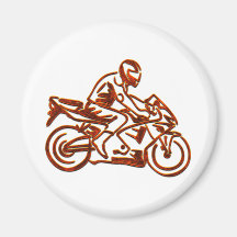 Verrosteter Reiter auf Motorrad Magnete