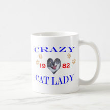 Verrückte Dame der Katzen-1982 Tasse