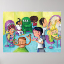 Verrückter Friseur-Saal Plakatdruck