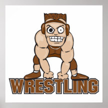 verrückter Ringkämpfer-Wrestlingentwurf Plakatdrucke