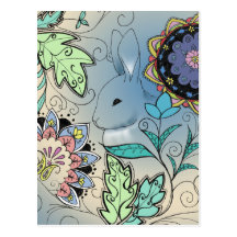 Versteckende Kaninchen-Postkarte