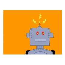 verwirrter Roboter Postkarten