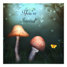 Verzauberte Toadstool-Garten-Ereignis-Einladung