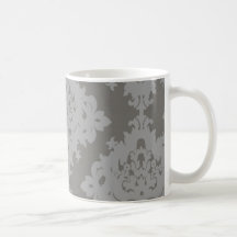 verzierter grauer Diamantdamastentwurf Kaffee Tassen