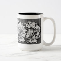 Verzierter gravierter Acanthus-Blatt-Becher Kaffee Tasse