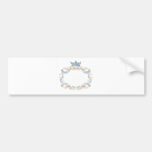 Verziertes Rahmen-Medaillon mit Krone Auto Sticker