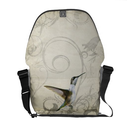Verziertes Vintages Entwurfs-Kolibri-Rickshaw Mess Kuriertasche