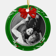 Verzierungs-rotes grünes Stechpalmen-Band 1. Chris Weihnachtsbaum Ornament