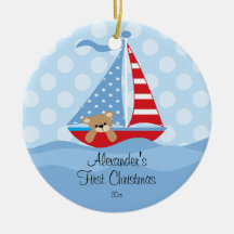 Verzierungs-Segelboot-Baby des Babys erstes Weihna Weihnachtsbaum Ornamente