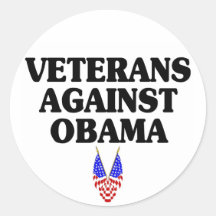 Veterane gegen Obama Runder Aufkleber