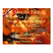 Vibrierender Herbst Save the Date, der Postkarte W