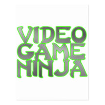 VIDEOSPIEL NINJA (Grün) Postkarte