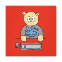 Videospiel-Spieler-Bär Leinwanddruck