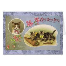 Viele glücklichen TagesVintage Katzen-Karte