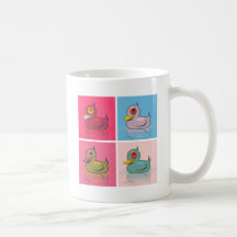 Vier bunte Enten Kaffee Haferl