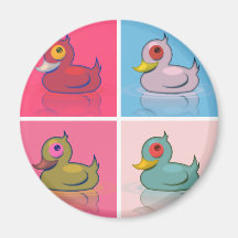 Vier bunte Enten Magnete