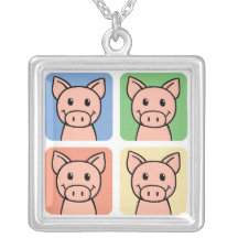 Vier Schweine Personalisierte Halskette