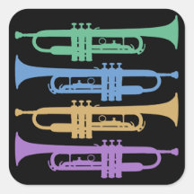 Vier Trompeten Sticker