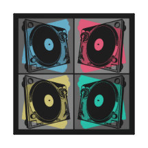 Vier Turntable Galerie Gefaltete Leinwand