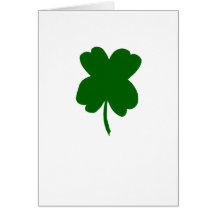 Vierblättriges Kleeblatt grüner Klee, St Patrick T Grußkarte