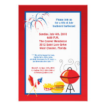 viertes 4. des 12x18 der Juli-Party-Grill-Einladun