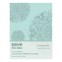Viktorianische Ornamental-Save the Date Postkarte