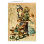 Viktorianische Sankt- und Engels-Weihnachtskarte