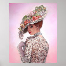 Viktorianisches Plakat Dame Decor Portrait Art