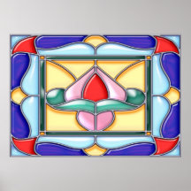 Viktorianisches quadratisches Fleck-Glas Posterdrucke