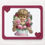 Viktorianisches Rosewreath-Mädchen Mousepads