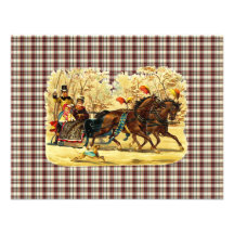 Viktorianisches Sleigh-Fahrweihnachten Einladungskarten