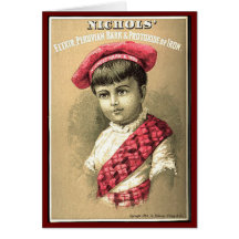 "Vintage ad-1854-Nichols Peruaner-Barke u. Eisen Grußkarte