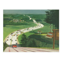 Vintage Adressenänderung, landschaftliche Straßen- Postkarten