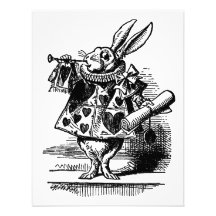 Vintage Alice im Wunderland, weißer Kaninchen-Verk Ankündigungen
