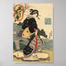 Vintage alte japanische Kunst Plakate
