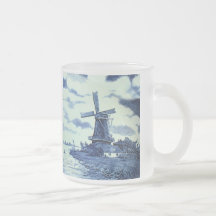 Vintage antike blaue Fliese Delfts - Windmühle Kaffeetasse