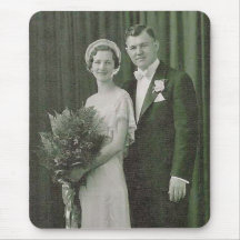 Vintage antike romantische Braut-und Bräutigam-Fot Mousepads