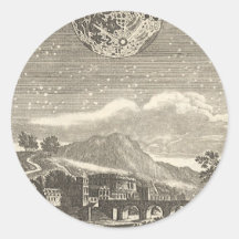 Vintage Astronomie-himmlische Renaissance-Mond-Ste Runder Sticker