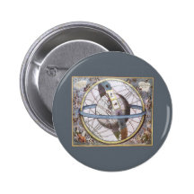 Vintage Astronomie, himmlischer TierkreisPlanisphe Button