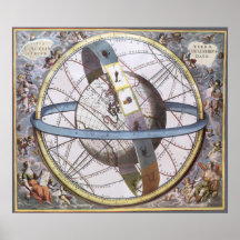 Vintage Astronomie, himmlischer TierkreisPlanisphe Plakate
