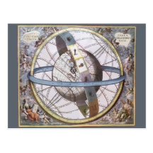 Vintage Astronomie, himmlischer TierkreisPlanisphe Postkarten
