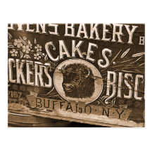Vintage Bäckerei-Anzeigen-Postkarte