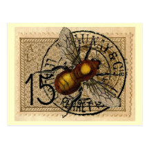 Vintage Bienen-Collage Postkarten