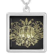 VINTAGE BIER-FASS-HOPFEN UND ALE-DRUCK PERSONALISIERTER SCHMUCK
